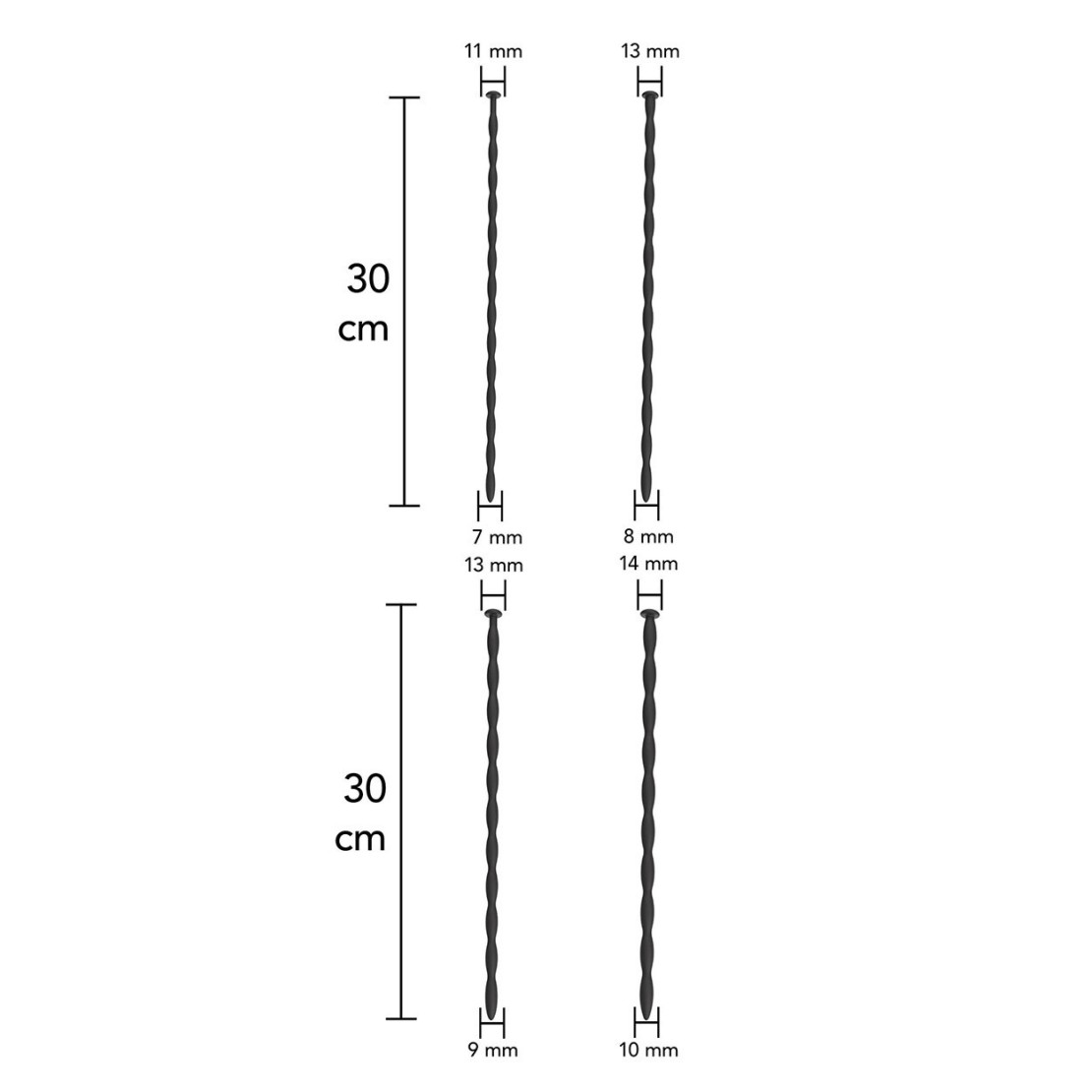 KIT 4 SONDE URETRALI IN SILICONE FLESSIBILE CON...