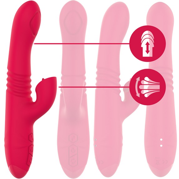 VIBRATORE RABBIT SEX TOY PER DONNA SU E GIU' PULSAZIONE E LINGUETTA