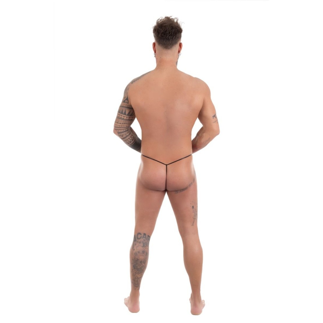 MINI STRING PER UOMO TRASPARENTE CON RIGHE...