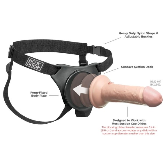 MUTANDINA STRAP-ON CON BASE PER VENTOSA COMFY BODY DOCK HARNESS