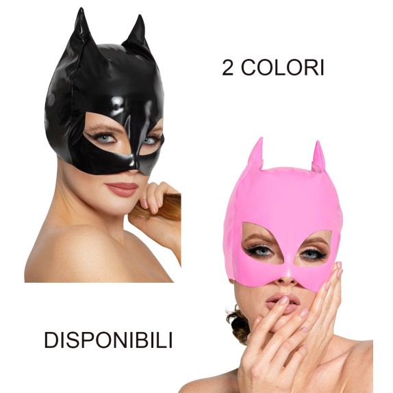 MASCHERA DA GATTA SEXY PER DONNA IN VINILE BLACK LEVEL