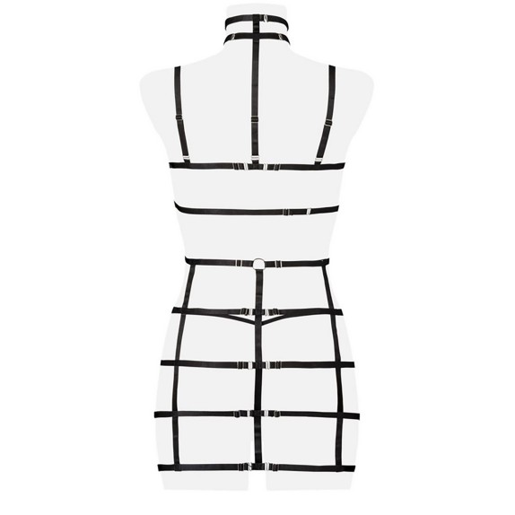 VESTITO SEXY PER DONNA APERTO CON DECORI IN PIZZO E PERIZOMA INCLUSO