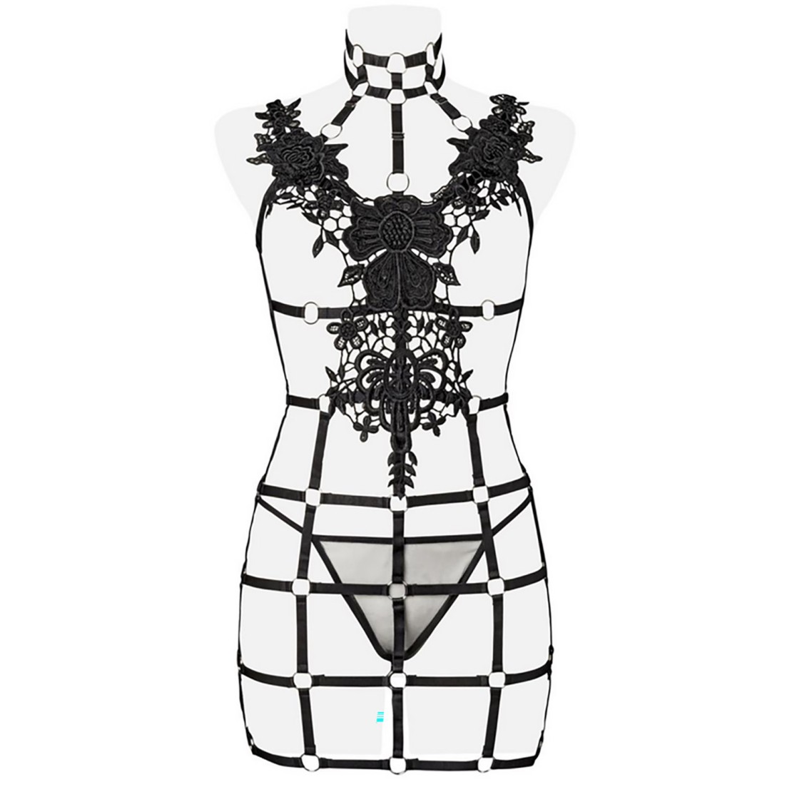 VESTITO SEXY PER DONNA APERTO CON DECORI IN...
