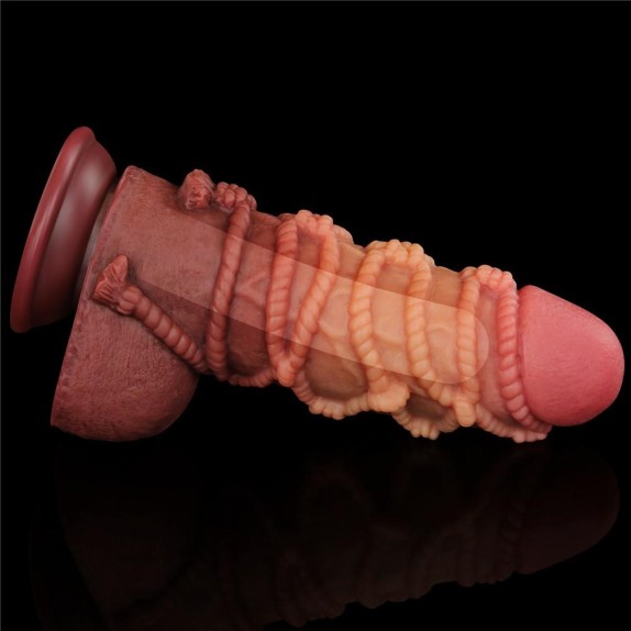 FALLO DI GRANDI DIMENSIONI IN SILICONE CON CORDA IN RILIEVO LOVETOY