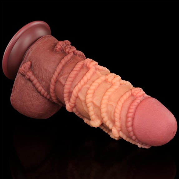FALLO DI GRANDI DIMENSIONI IN SILICONE CON CORDA IN RILIEVO LOVETOY