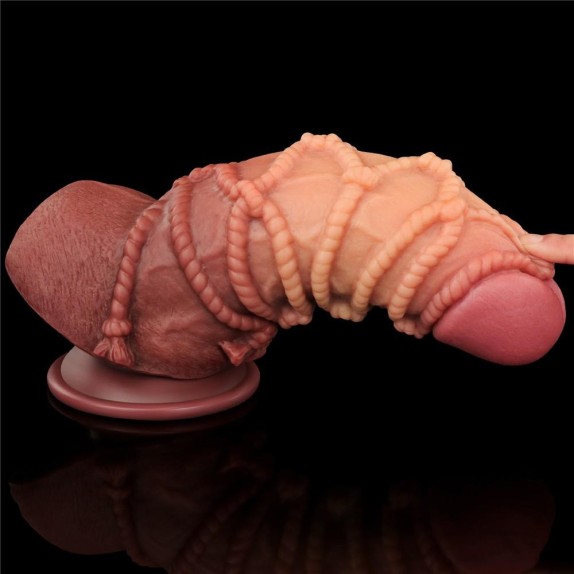 FALLO DI GRANDI DIMENSIONI IN SILICONE CON CORDA IN RILIEVO LOVETOY