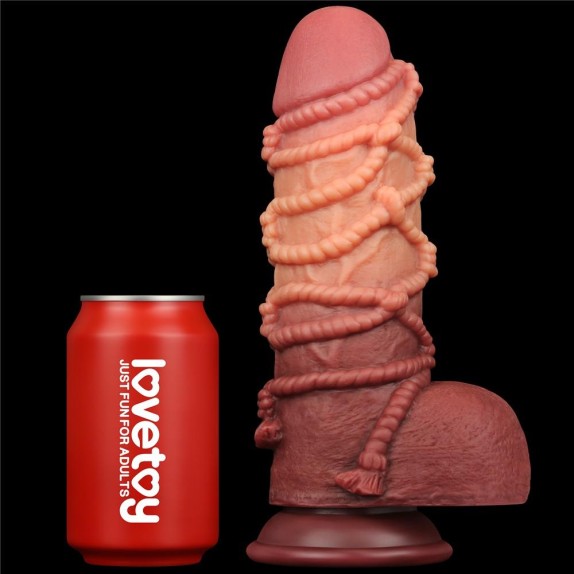 FALLO DI GRANDI DIMENSIONI IN SILICONE CON CORDA IN RILIEVO LOVETOY