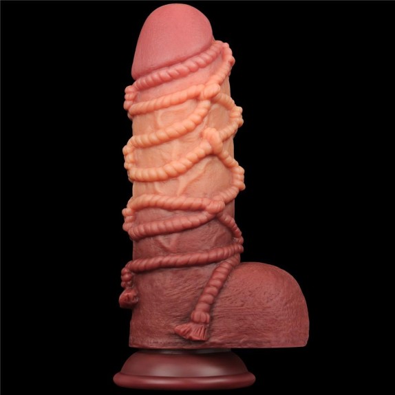 FALLO DI GRANDI DIMENSIONI IN SILICONE CON CORDA IN RILIEVO LOVETOY