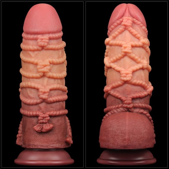 FALLO DI GRANDI DIMENSIONI IN SILICONE CON CORDA IN RILIEVO LOVETOY
