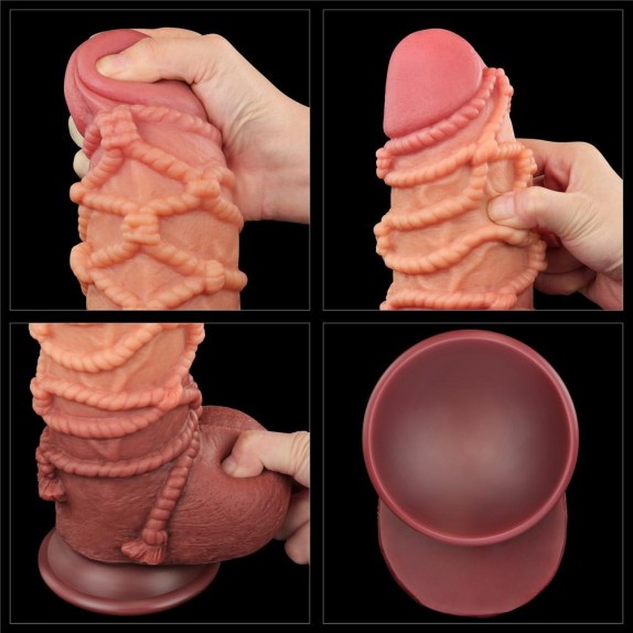 FALLO DI GRANDI DIMENSIONI IN SILICONE CON CORDA IN RILIEVO LOVETOY