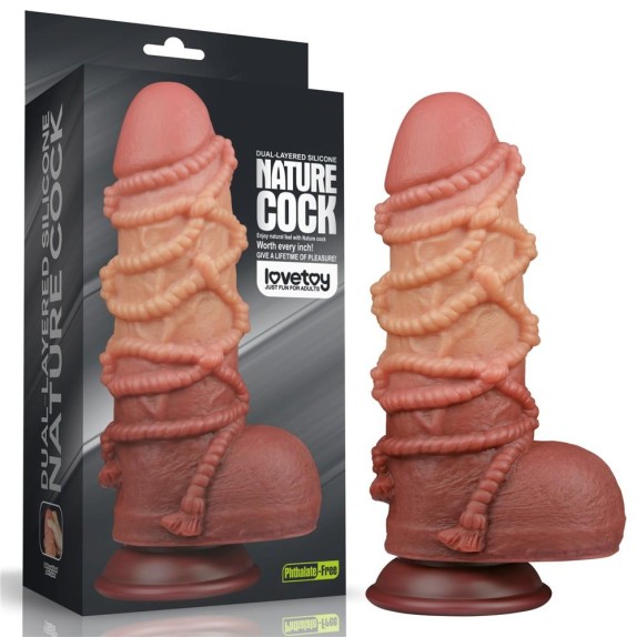FALLO DI GRANDI DIMENSIONI IN SILICONE CON CORDA IN RILIEVO LOVETOY