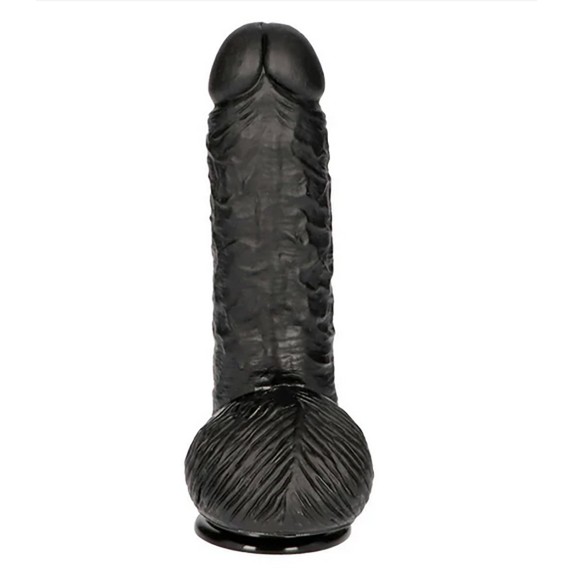 FALLO REALISTICO IN PVC CON TESTICOLI NERO O CARNE ULISSE XXL 22,5 CM