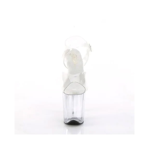 SANDALI SEXY TRASPARENTI TACCO 20 CM CON CINTURINO PLEASER