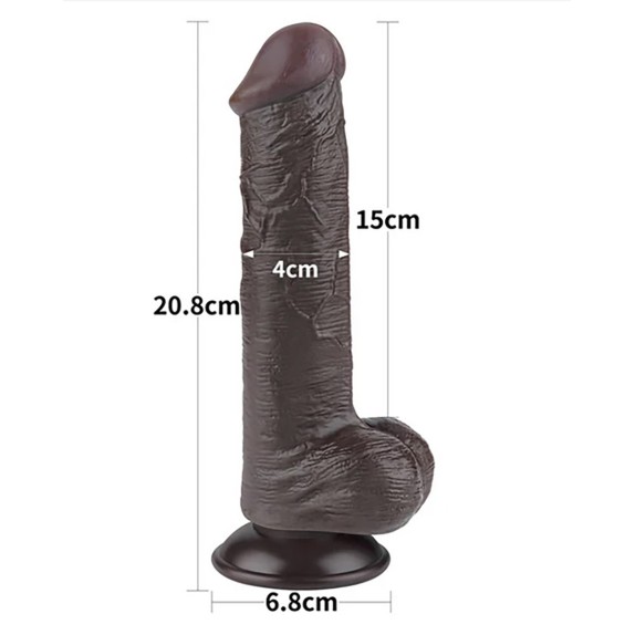 FALLO REALISTICO SEX TOY A DOPPIA DENSITA' CON PELLE SCORREVOLE 8.0"