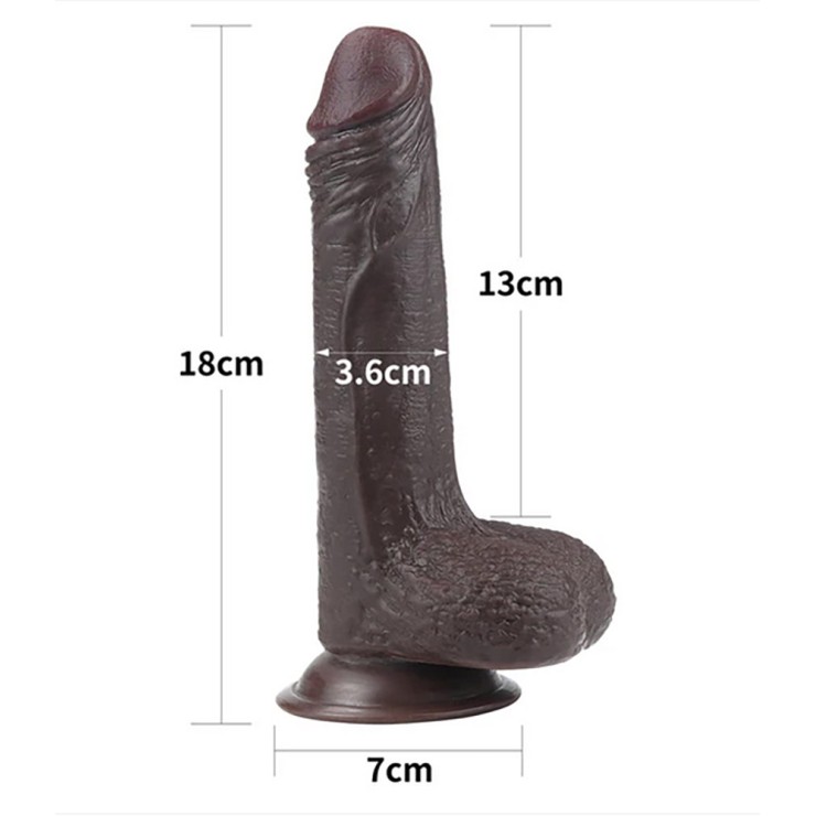 DILDO REALISTICO MARRONE A DOPPIA DENSITA' CON TESTICOLI... 2