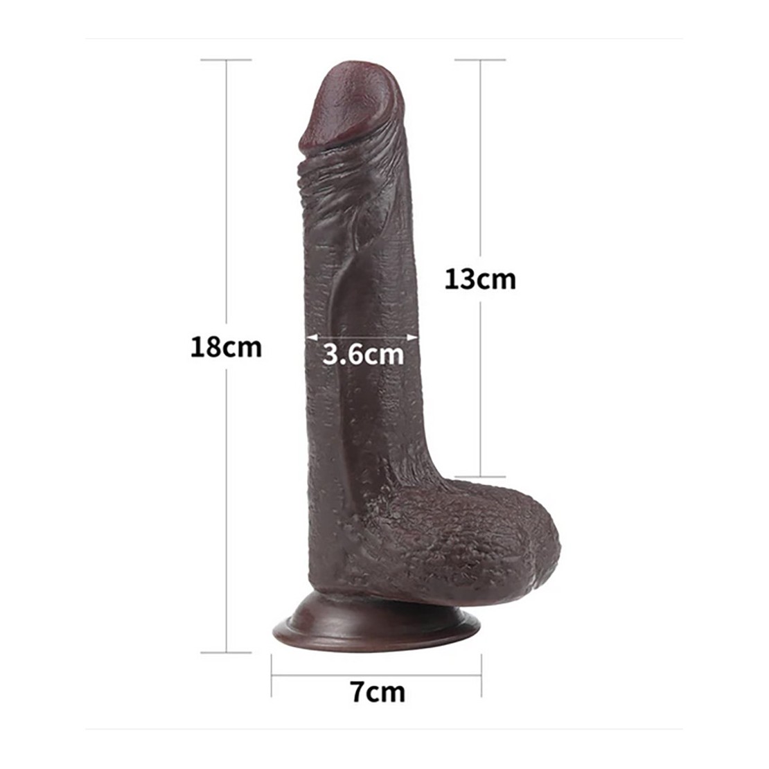 DILDO REALISTICO MARRONE A DOPPIA DENSITA' CON...