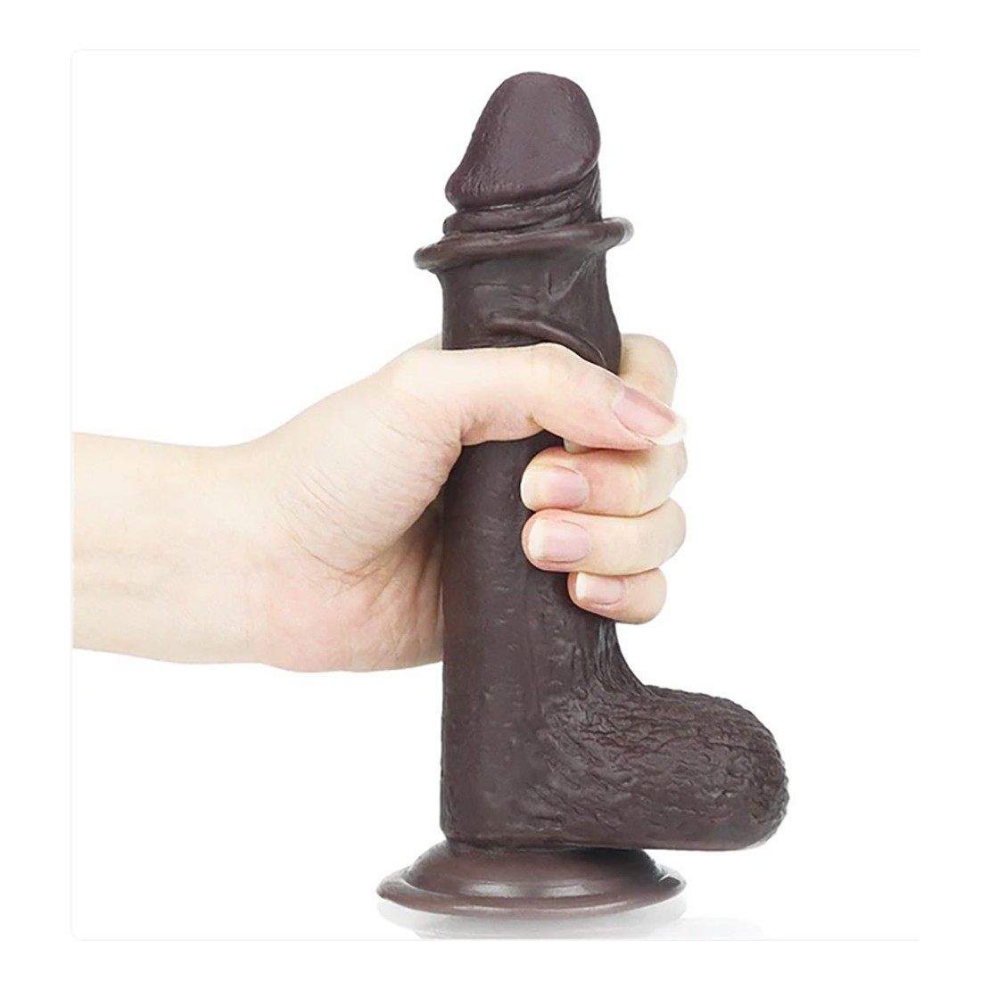 DILDO REALISTICO MARRONE A DOPPIA DENSITA' CON...