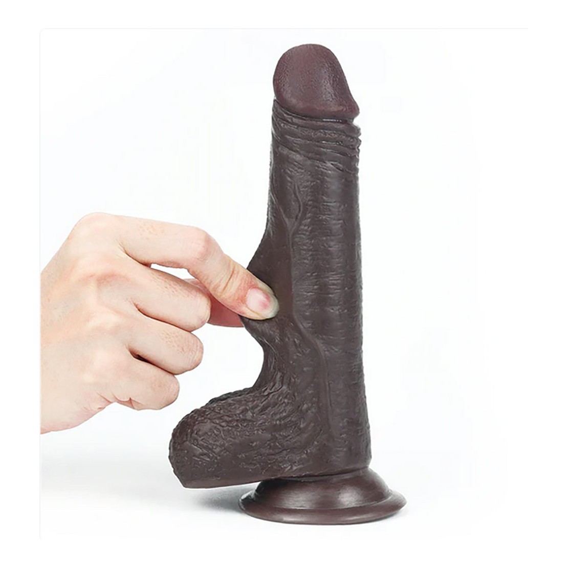 DILDO REALISTICO MARRONE A DOPPIA DENSITA' CON...
