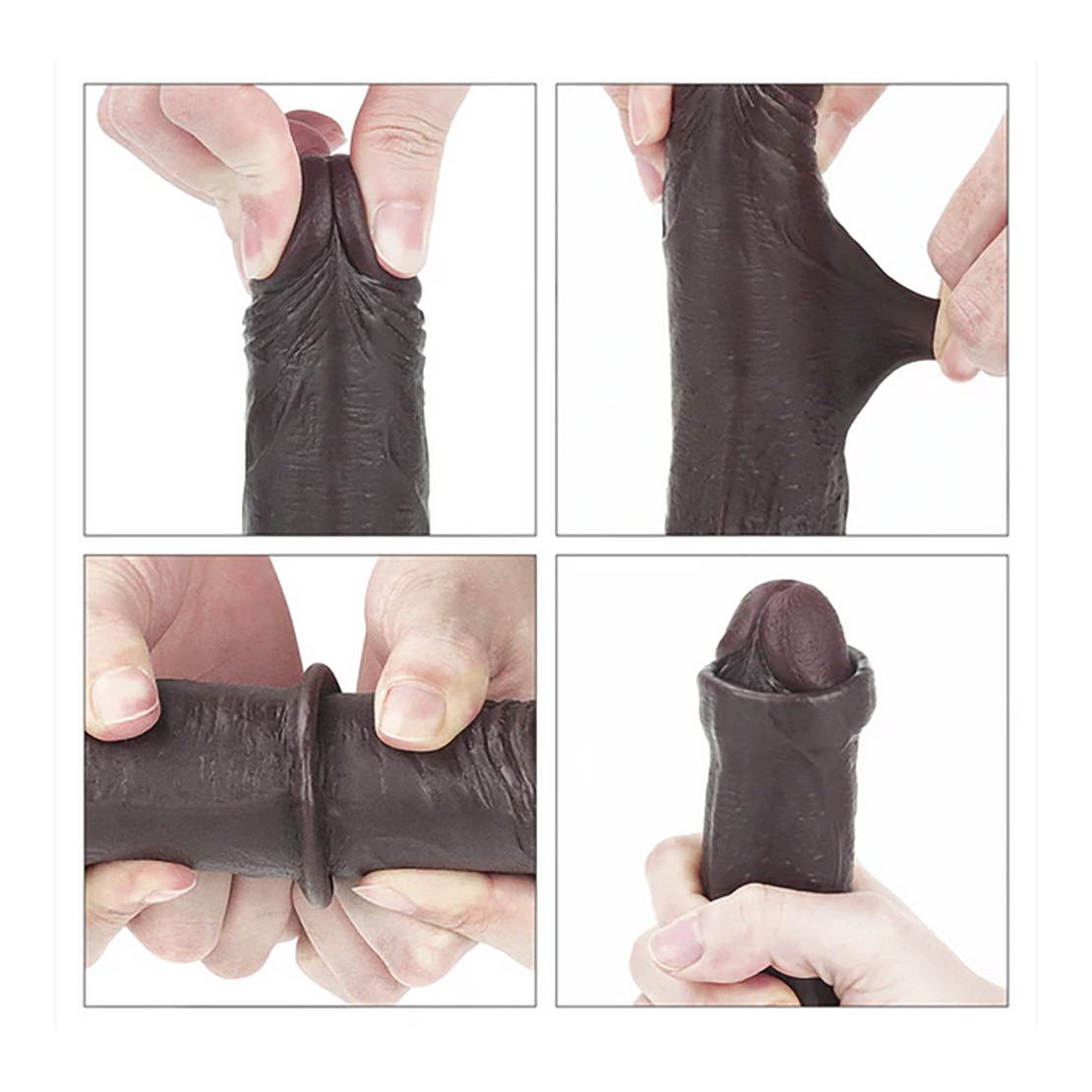 DILDO REALISTICO MARRONE A DOPPIA DENSITA' CON...