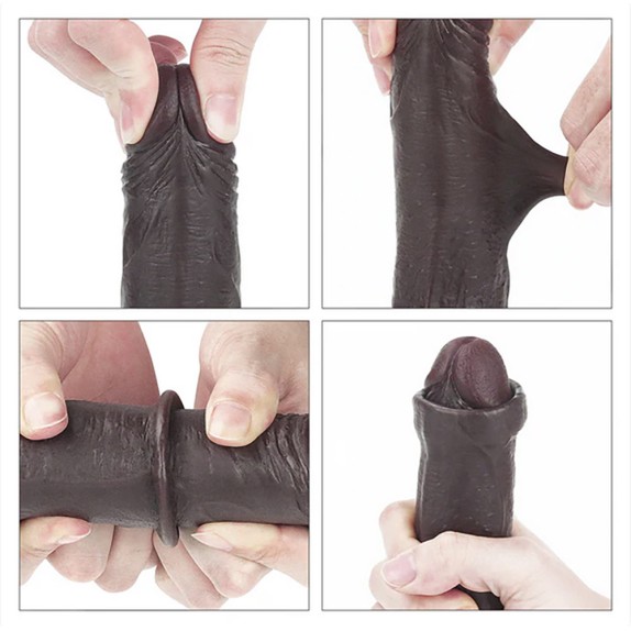 DILDO REALISTICO MARRONE A DOPPIA DENSITA' CON TESTICOLI E VENTOSA 7.0"