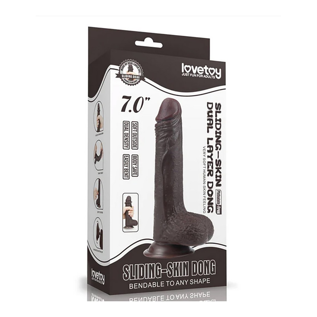 DILDO REALISTICO MARRONE A DOPPIA DENSITA' CON...