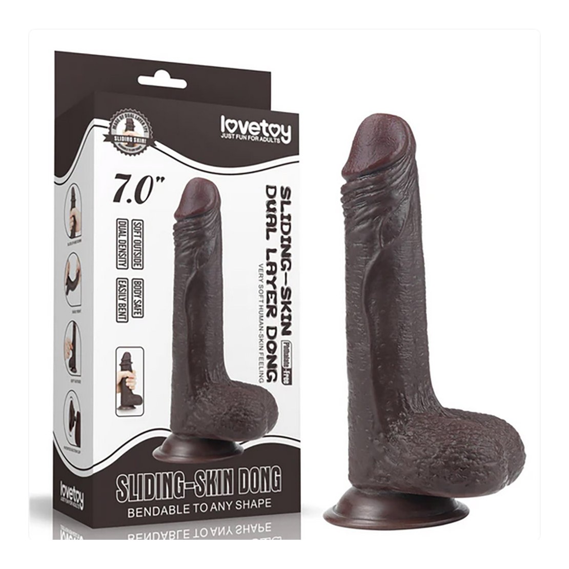 DILDO REALISTICO MARRONE A DOPPIA DENSITA' CON...