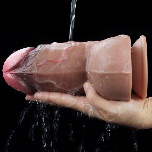 FALLO GROSSO IN SILICONE REALISTICO CON TESTICOLI E VENTOSA 7.0"