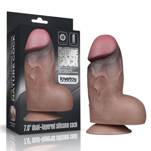 FALLO GROSSO IN SILICONE REALISTICO CON TESTICOLI E VENTOSA 7.0"