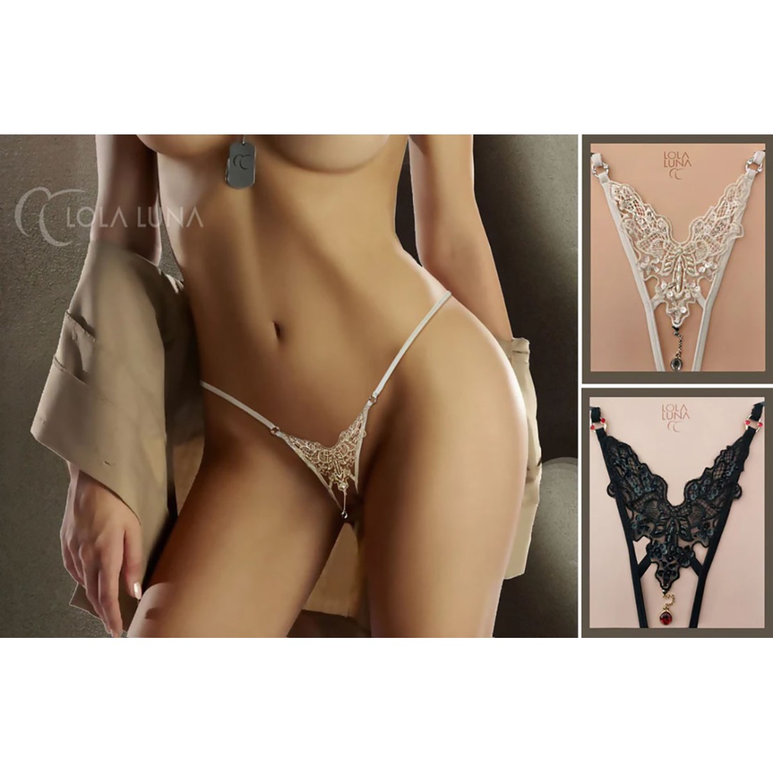 PERIZOMA APERTO NERO DI ALTA QUALITA' SEXY CON...