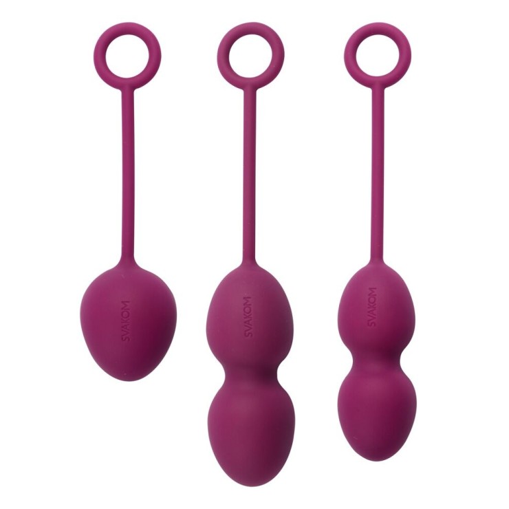 SET 3 PALLINE VAGINALI IN SILICONE CON PESI AUTOVIBRANTI...