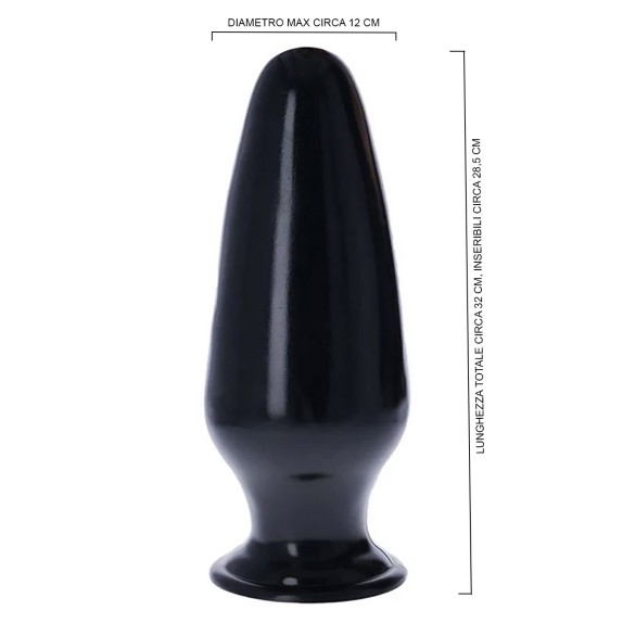 GRANDI DIMENSIONI PLUG ANALE DI FORMA OVALE IN PVC CON VENTOSA