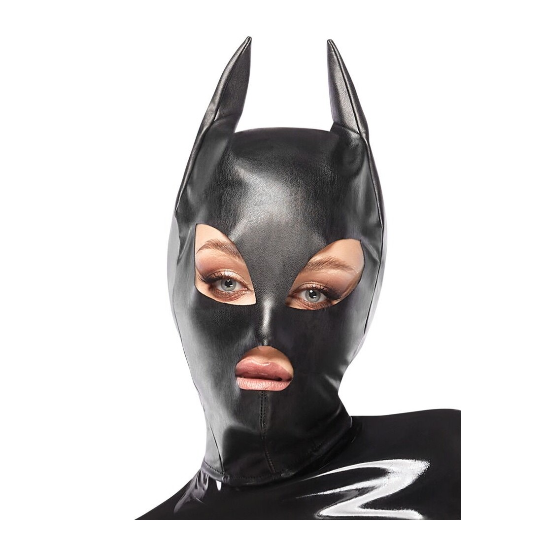 MASCHERA IN ECOPELLE SEXY DA GATTA CON ZIP...