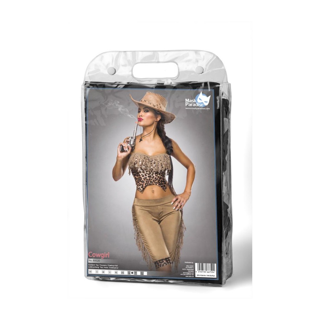 COSTUME TRAVESTIMENTO DA COWGIRL LEOPARDATA CON...