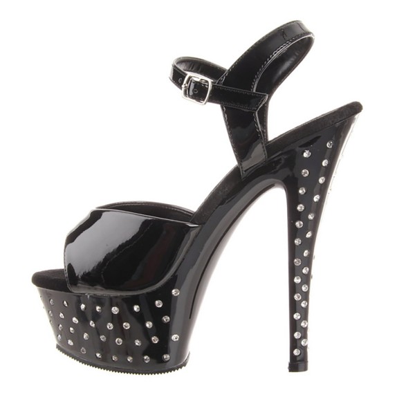 SANDALI SEXY PER DONNA CON CINTURINO E STRASS TACCO 15 PLEASER