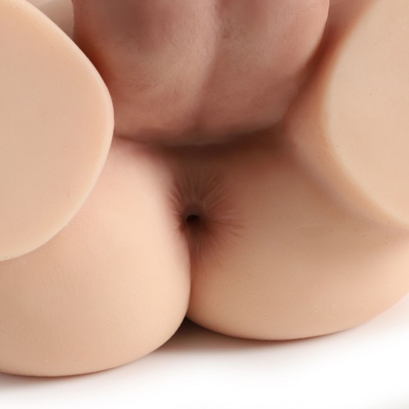MASTURBATORE REALISTICO MEZZO BUSTO BACINO DI UOMO CON PENE 17 CM E ANO PENETRABILE