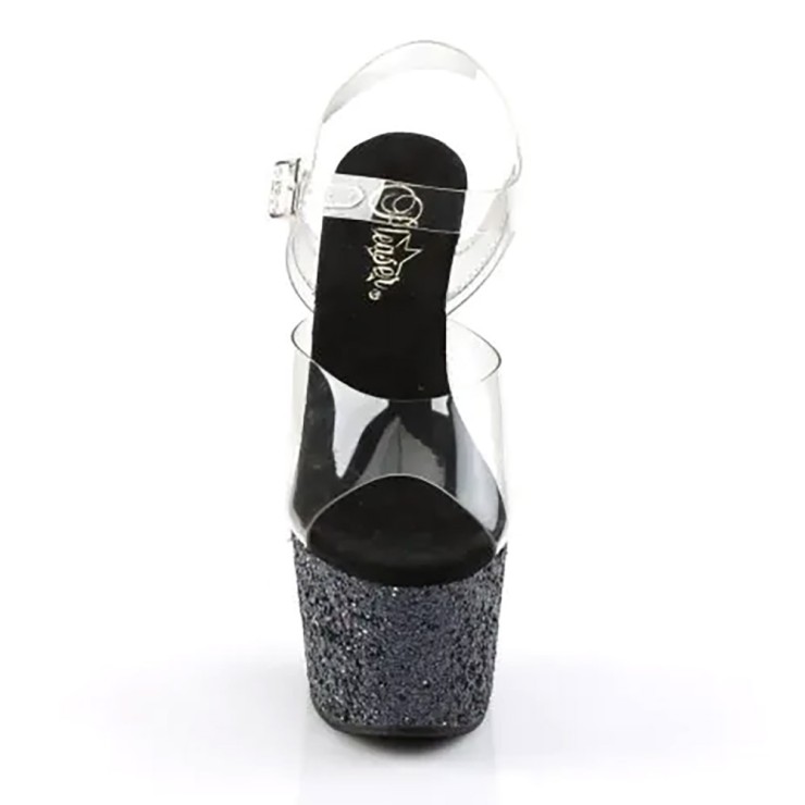 copy of SANDALI SEXY PER DONNA TACCO 18 CON GLITTER NERI... 2