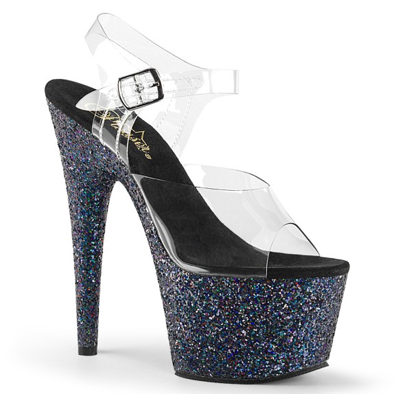 copy of SANDALI SEXY PER DONNA TACCO 18 CON GLITTER NERI PLEASER