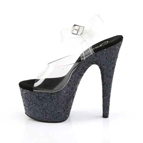 copy of SANDALI SEXY PER DONNA TACCO 18 CON GLITTER NERI PLEASER
