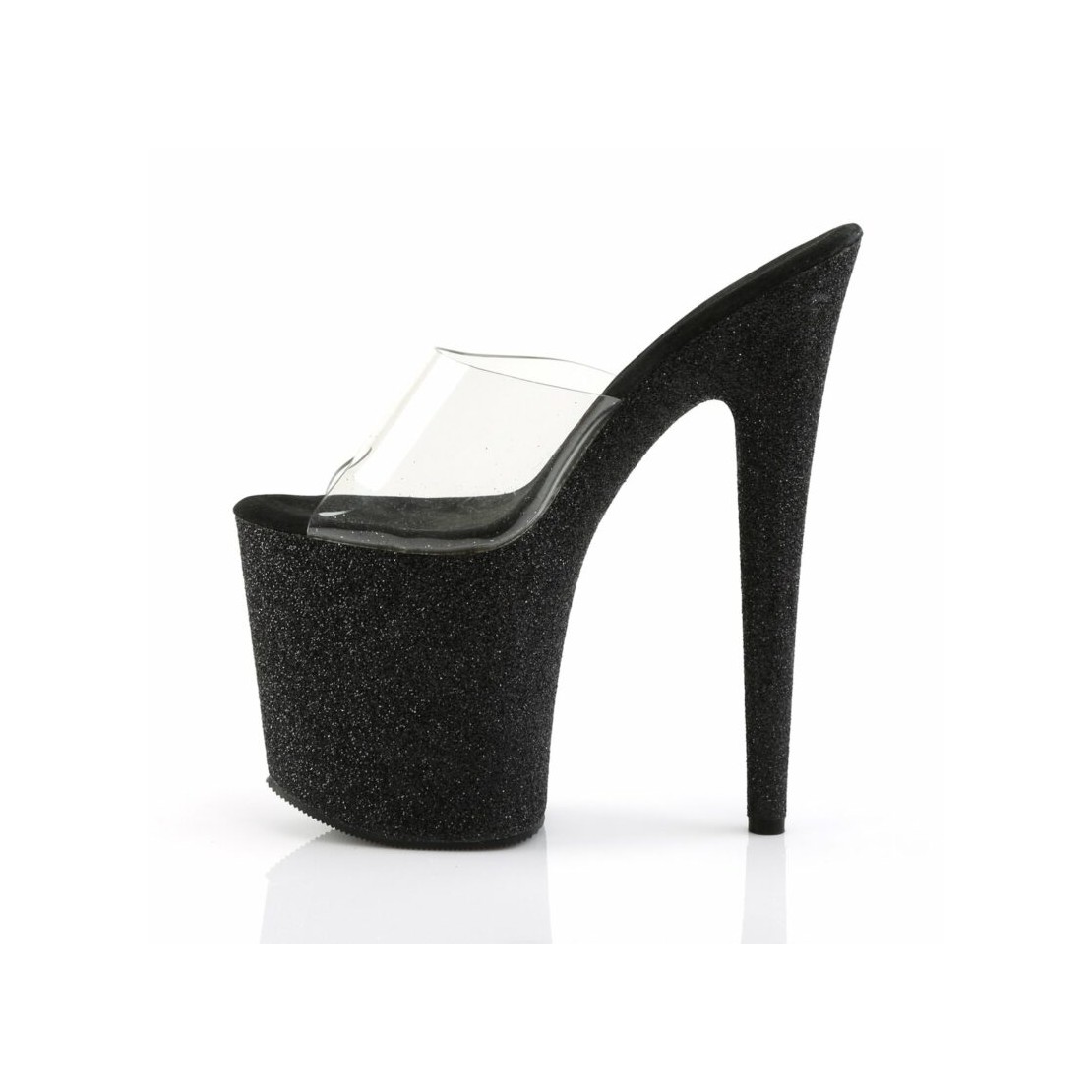 SANDALI SEXY TACCO 20 CM CON GLITTER NERI