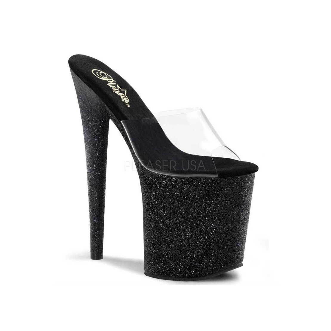 copy of SANDALI TACCO 20 CM GLITTER NERO LAP DANCE