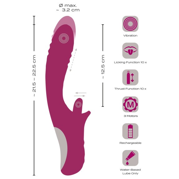 RABBIT SEX TOY CON MOVIMENTO SU E GIÙ & LECCA CLITORIDE CON VIBRAZIONE