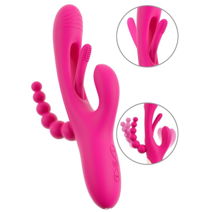SEX TOY 3IN1 PER DONNA LINGUA INTERNA CON VIBRAZIONE SU...