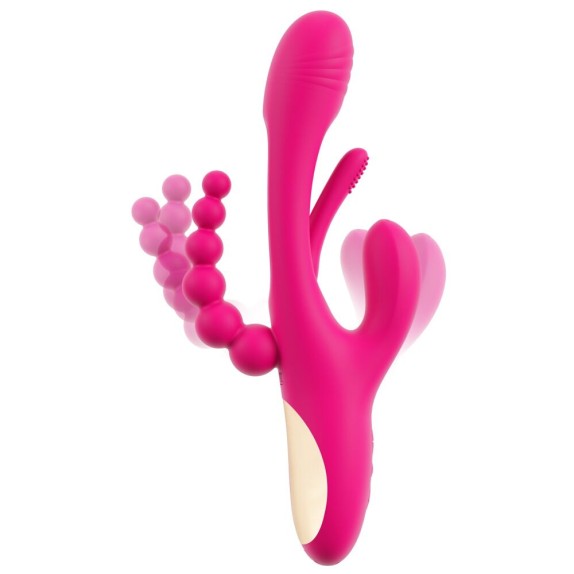 SEX TOY 3IN1 PER DONNA LINGUA INTERNA CON VIBRAZIONE SU CLITORIDE E PALLINE ANALI SMILE