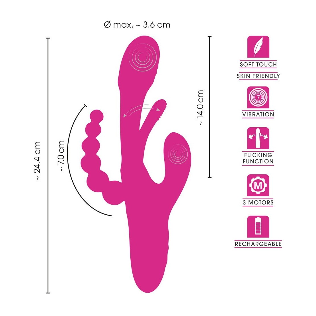SEX TOY 3IN1 PER DONNA LINGUA INTERNA CON...