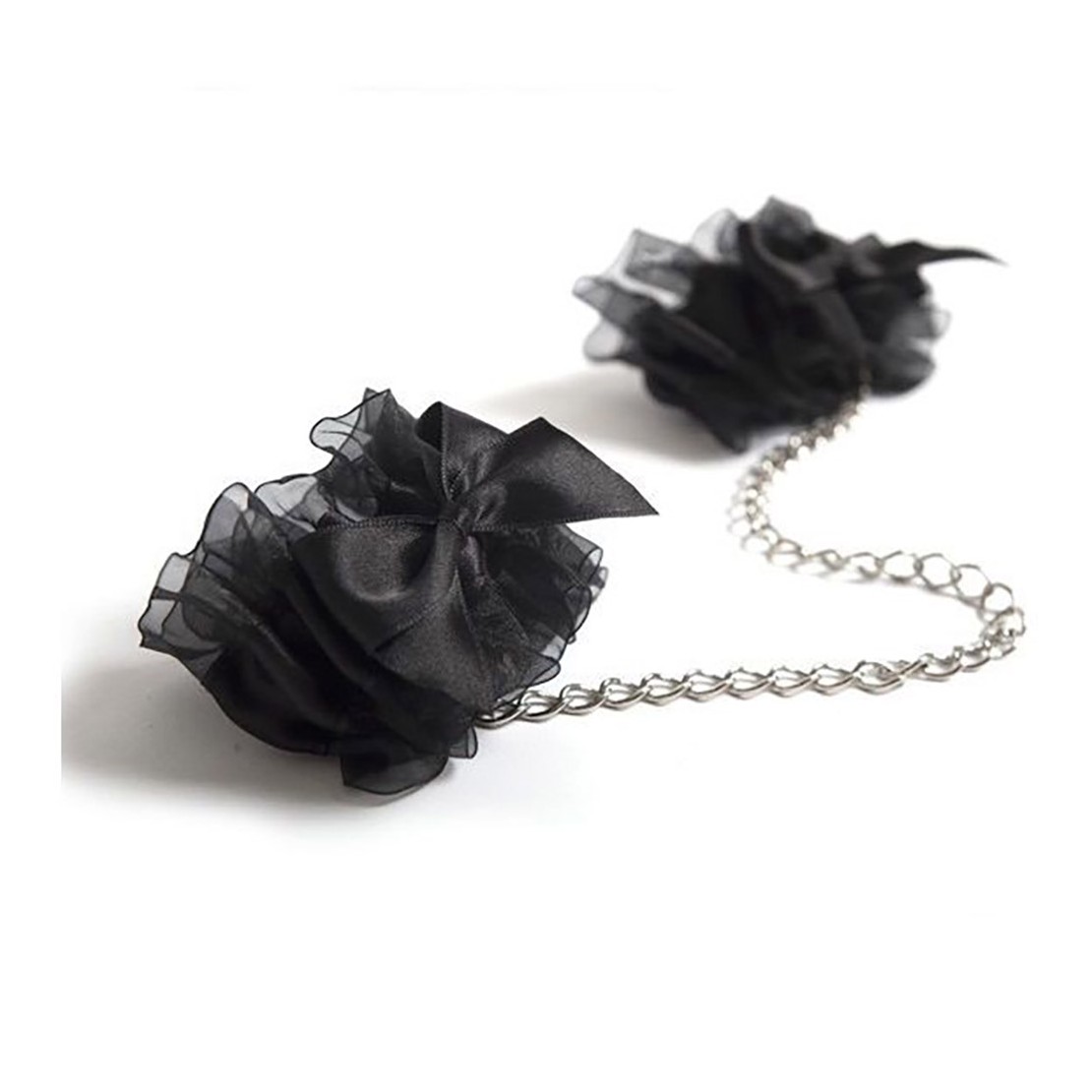 MANETTE SEXY VOLANT IN ORGANZA NERA PER DONNA...