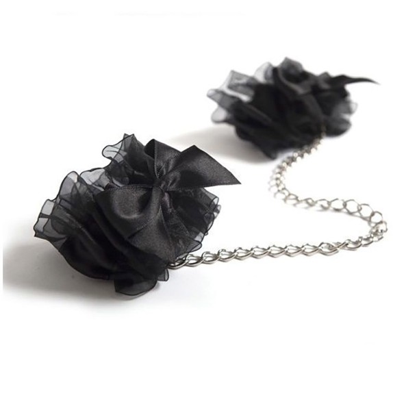 MANETTE SEXY VOLANT IN ORGANZA NERA PER DONNA BIJOUX INDISCRETS