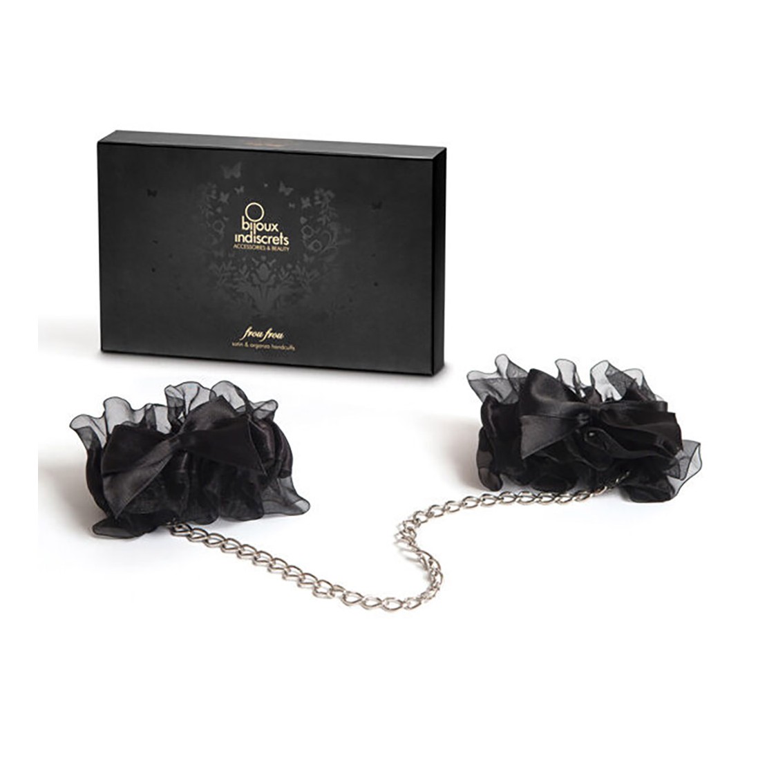 MANETTE SEXY VOLANT IN ORGANZA NERA PER DONNA...
