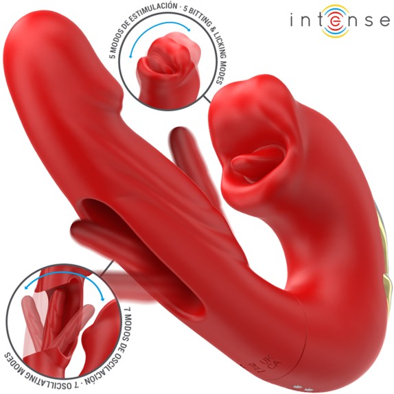 VIBRATORE CON LINGUA INTERNA PUNTO G & ESTERNA CLITORIDE CON BOCCA VIBRANTE