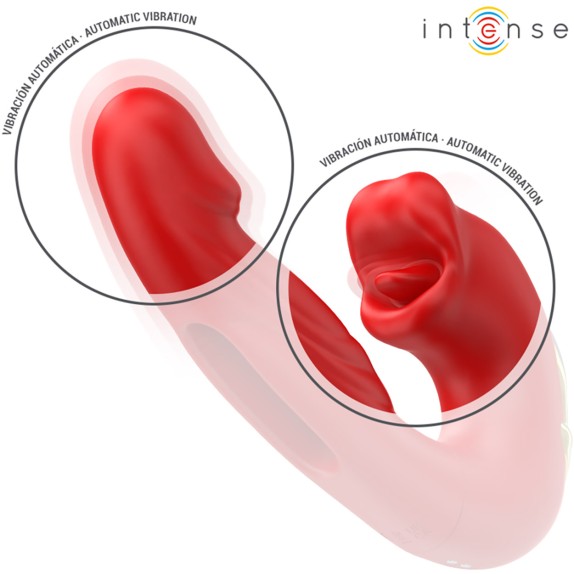VIBRATORE CON LINGUA INTERNA PUNTO G & ESTERNA CLITORIDE CON BOCCA VIBRANTE