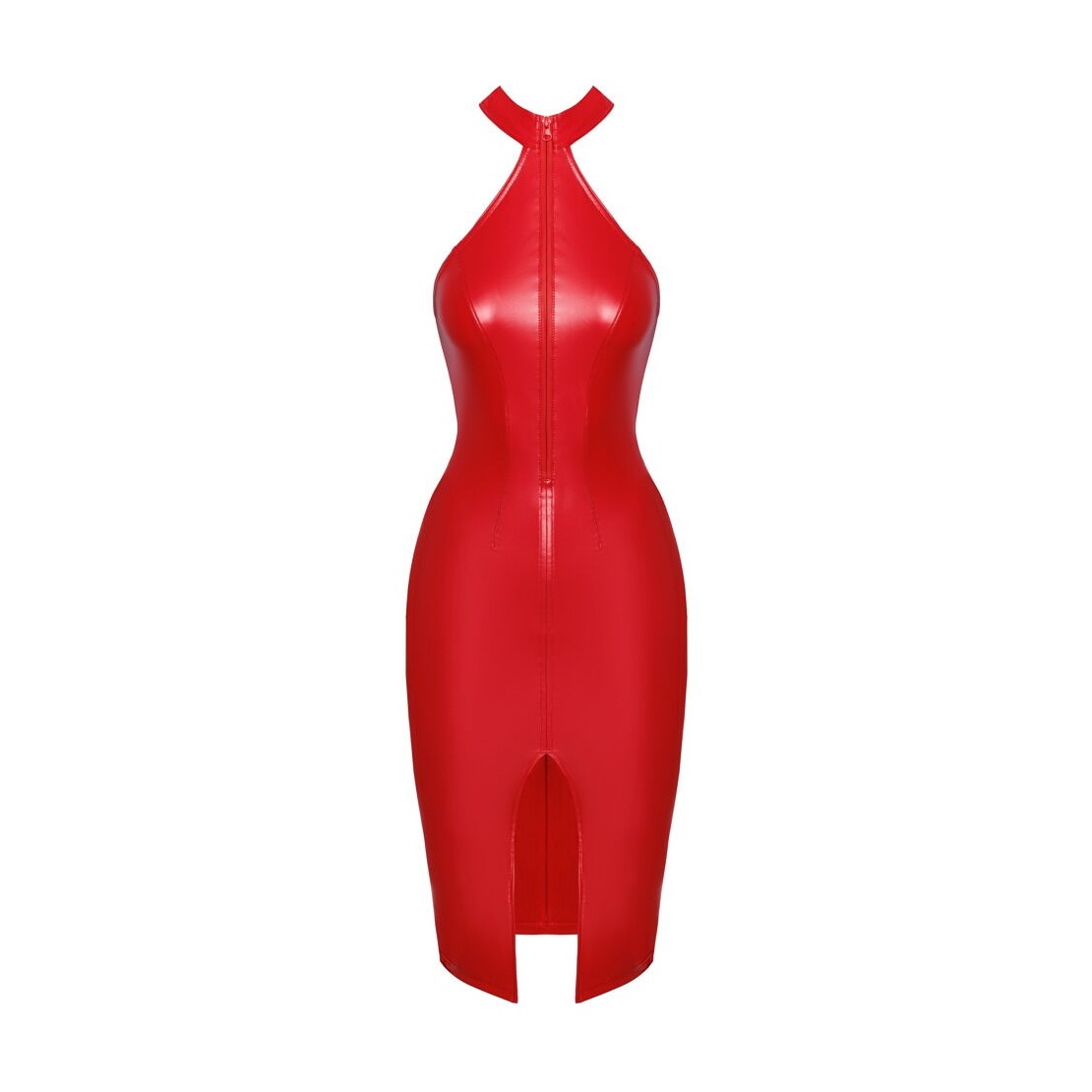 ABITO SEXY PER DONNA IN SPANDEX ROSSO OPACO CON...
